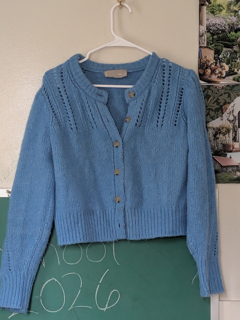 Everlane Light Blue Knit Button-Up Cloud Cardigan